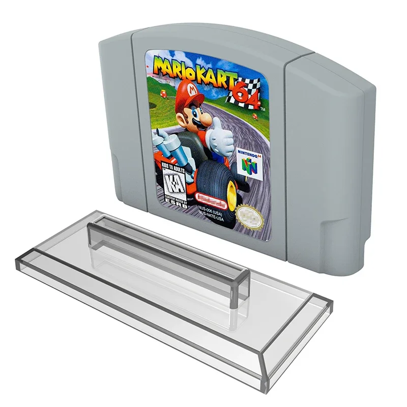 Clear Game Card Display Stand Compatible with Nintendo N64 Transparent Plastic Portable Cartridge Holder Durable Storage Shelf