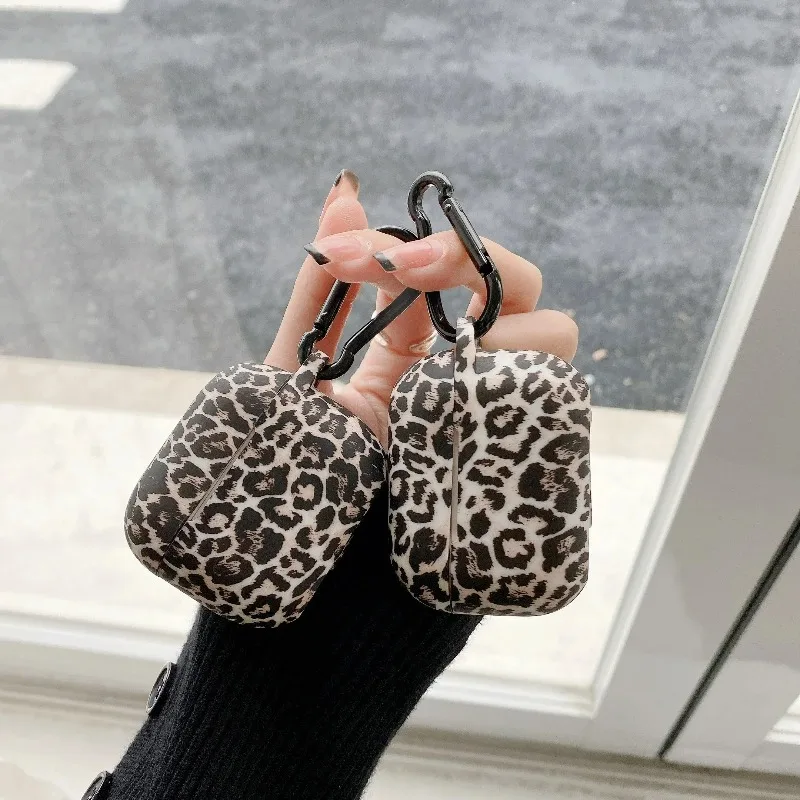 Impressões para apple airpods 4 caso 2 leopardo impressão fone de ouvido caso para airpods 1 2 3 pro2 silicone macio sem fio fones de ouvido capa
