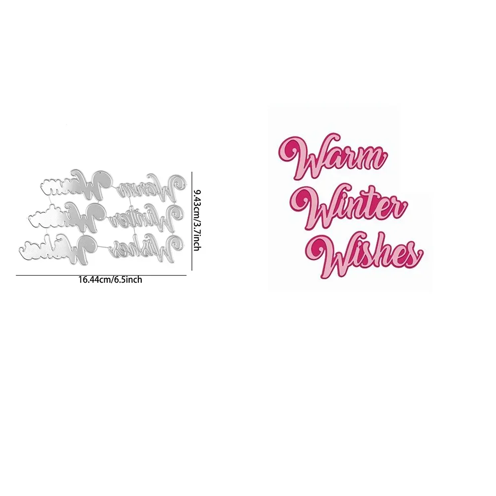 رغبات الشتاء ومرحى قوالب القطع المعدنية المشرقة النقش Diecut 2024 جديد DIY بها بنفسك بطاقة صنع سكرابوكينغ صياغة المورد #3
