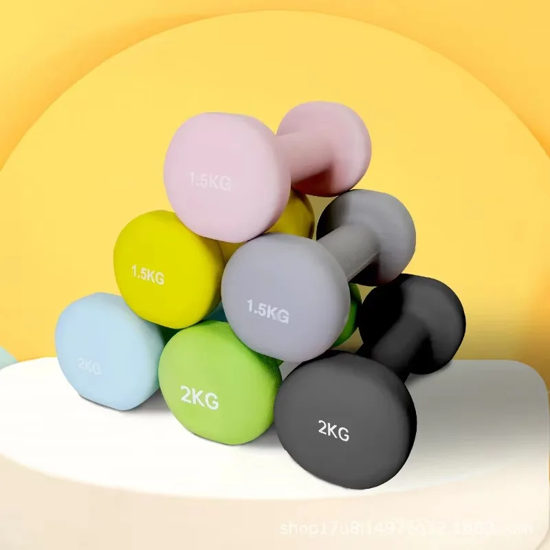 Massive Hanteln mit flachem Kopf aus Gusseisen – mattierte beschichtete Oberfläche, bequemer Griff für Heimübungen, Yoga- und Fitnesstraining