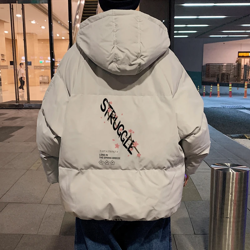 

Teenagers Winter Thiened ort Bread Sle down Cotton Jaet Youth Faion Brand Cotton Coat Warm Casual Loose Fit Zipper ...