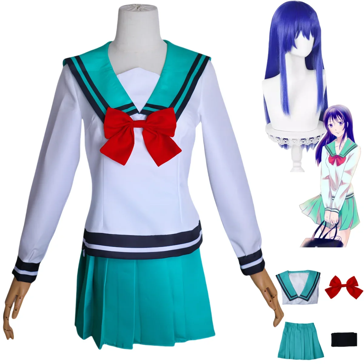 Anime The Disastrous Life of Saiki K Teruhashi Kokomi Cosplay Costume Wig Japanese JK School Uniforms Woman Kawaii Campus Suit