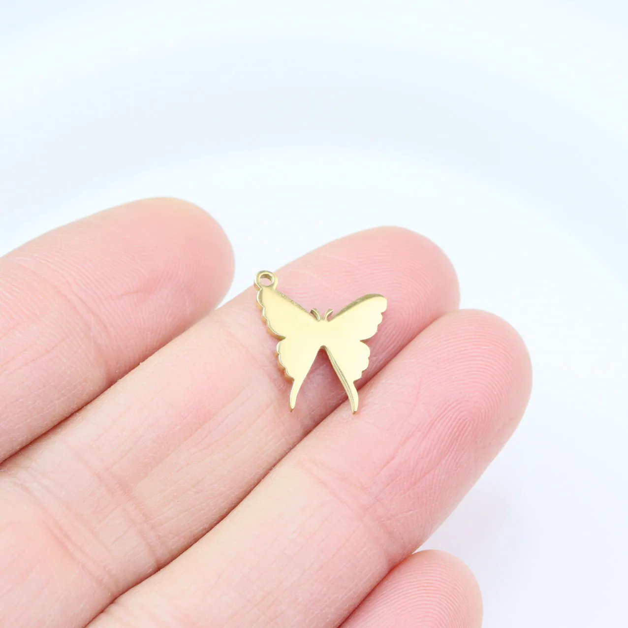 10pcs Stainless Steel Shiny Mirror Polished Butterfly Jewelry  Charms Pendant DIY Handcraft Waterproof Antiallergic