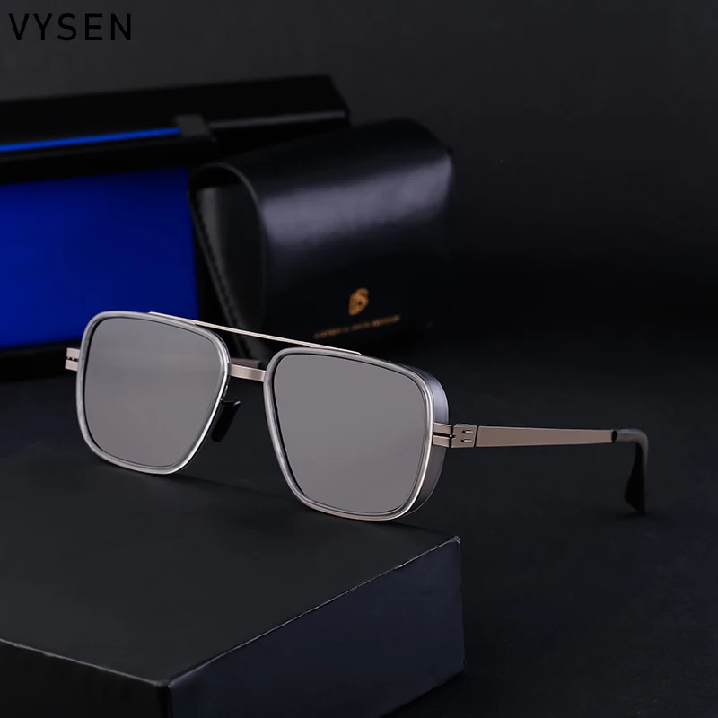 

Square Metal Frame Sunglasses Men 2025 New Luxury Brand Rectangle Sun Glasses For Male Outdoor Trendy Double Beam Eyewear UV400