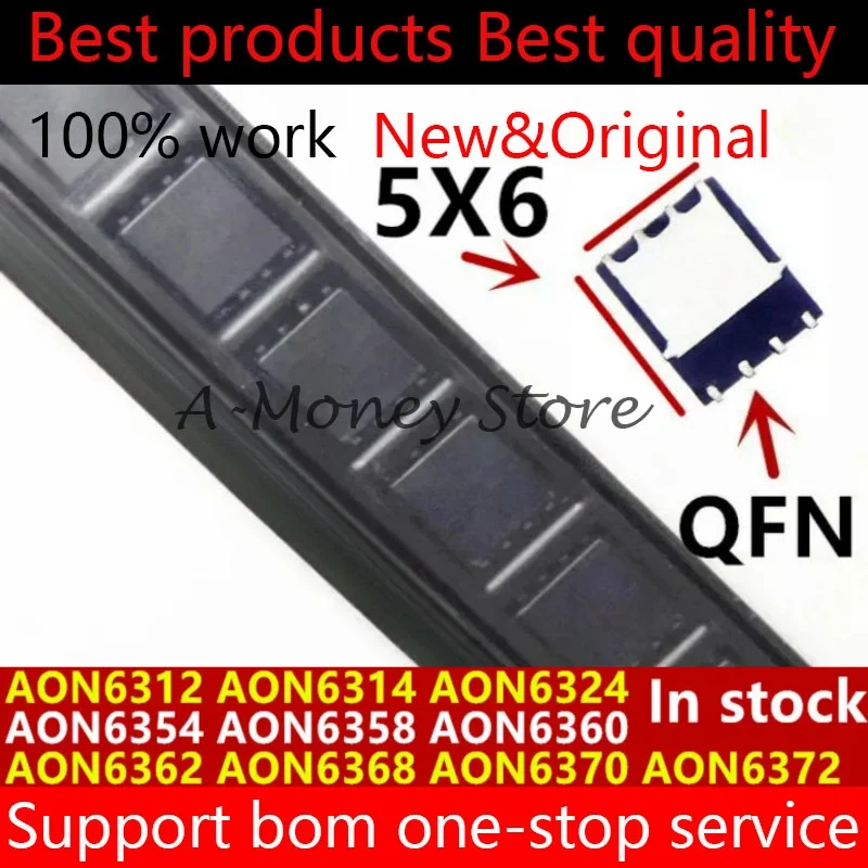 

(5pcs)AON6324 AON6312 AON6314 AON6354 AON6358 AON6360 AON6362 AON6368 AON6370 AON6372 QFN-8