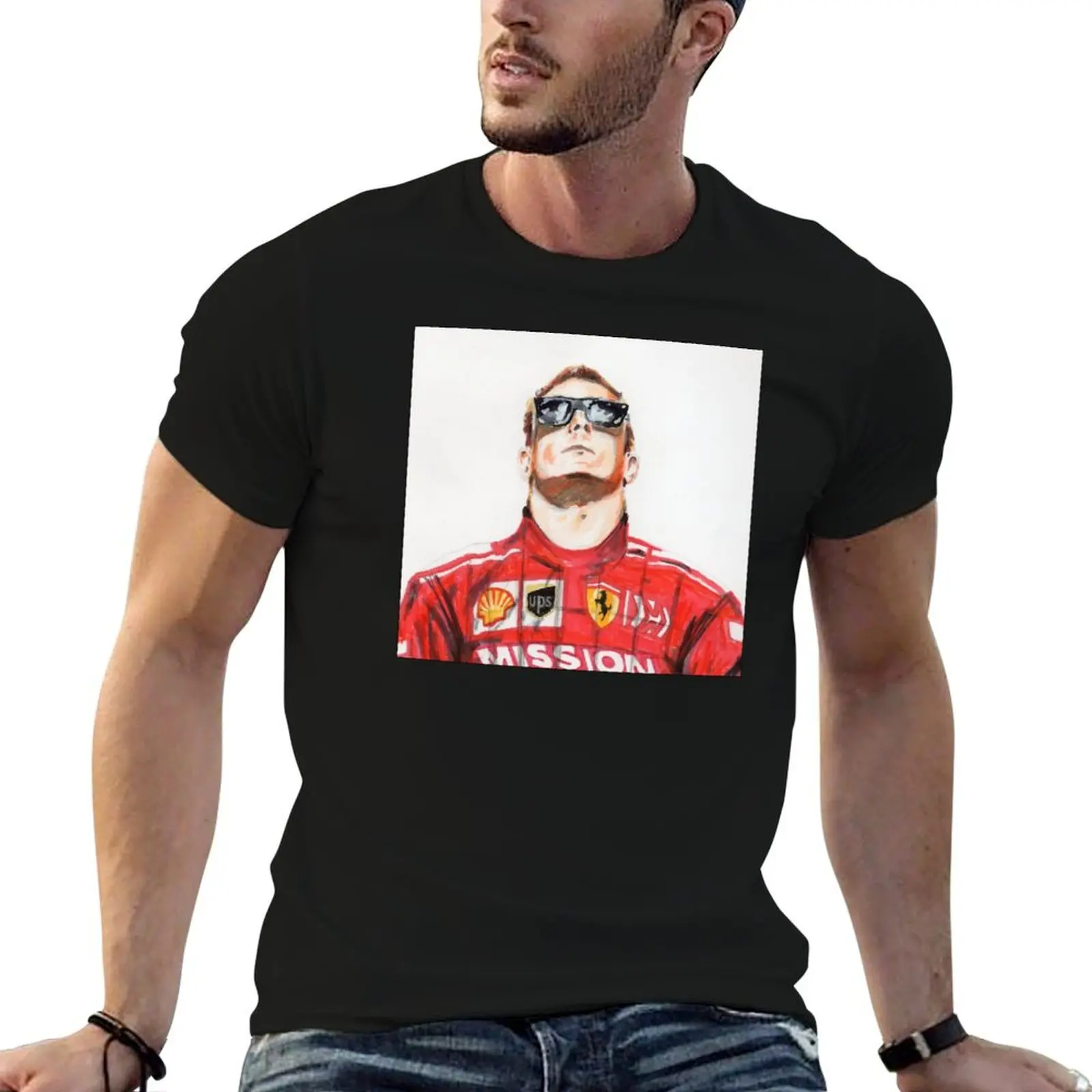 

Kimi Raikkonen T-Shirt blanks blacks Men's t shirts