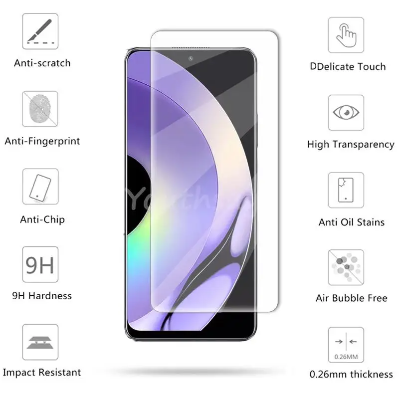 For Realme 10 Pro Glass Tempered Glass Realme 10 Pro 10S 10T 9 Pro 9i 8i 8 Pro 6 GT Glass Screen Protector Tempered Glass