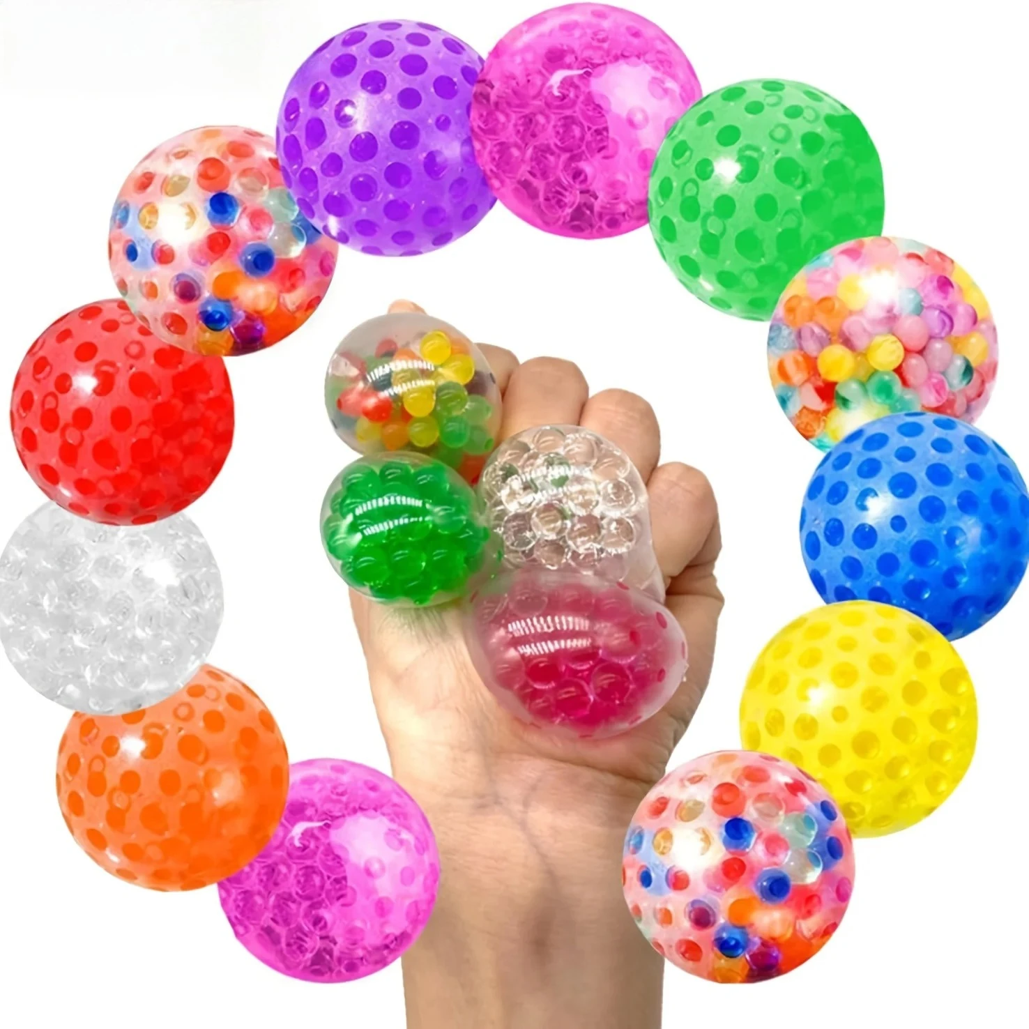 

Mini Squishy Stress Balls Set 1.3-Inch Soft Squeeze Fidget Toys Stress Anxiety Relief Sensory Anti-Stress Toys for Kids Adults