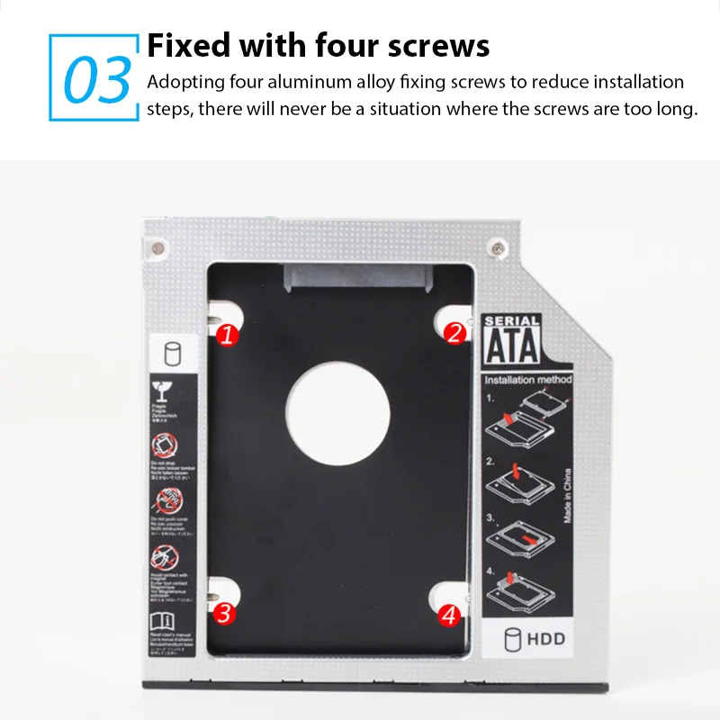 2/1 SZT. Aluminiowa Ramka na Dysk Twardy do Laptopa 9,5 mm Mechaniczny Dysk SATA3 SSD Dysk Półprzewodnikowy Wspornik Montażowy HDD Caddy