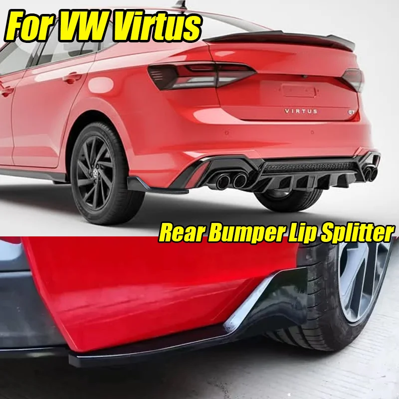 

Fit For VW Passat CC B8 Virtus Jetta Mk6 Car Rear Bumper Lip Spoiler Splitter Side Skirt Protector Wing Trim Gloss Black Carbon