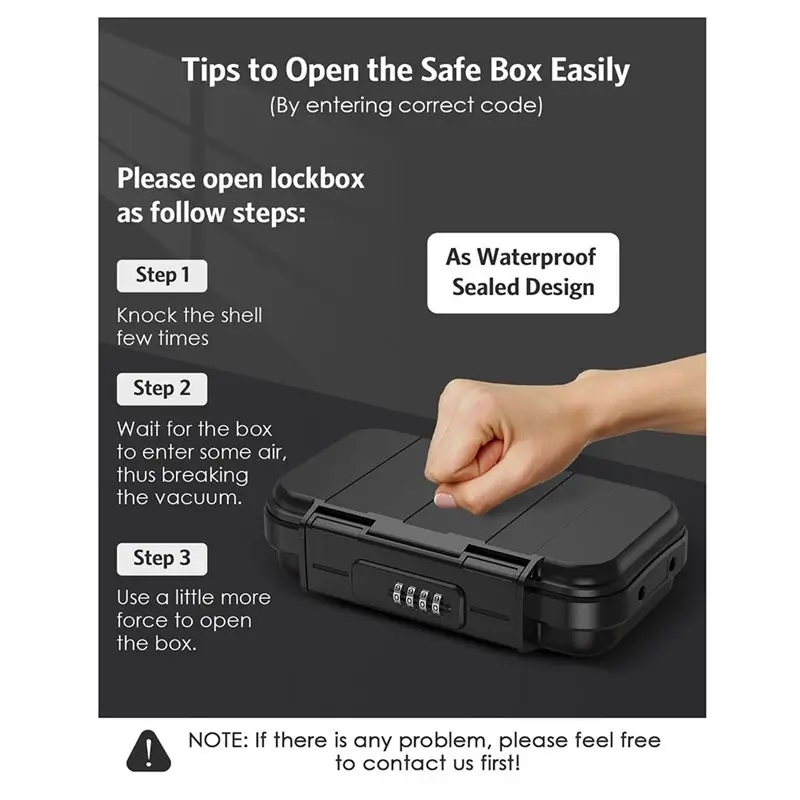B29C-Portable Safe Box For Travel Mini Beach Lockable Box For Dorm,Travel,Beach,Hotel Combination Safe Box Black