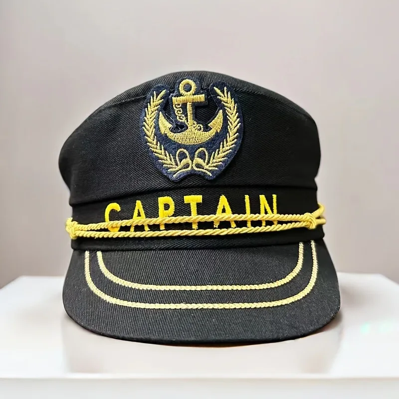 HongLuan Solid Color Boat Captain Hat for Adults, Army Cap, Beach Party, Vintage Military Assessories & Yacht Party Outfit Women