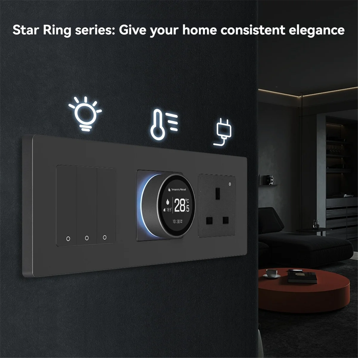 ABXHA Tuya ZigBee Smart Knob Thermostat Gaskessel Heizung Temperaturregler Funktioniert mit Alexa GoogleHome Schwarz