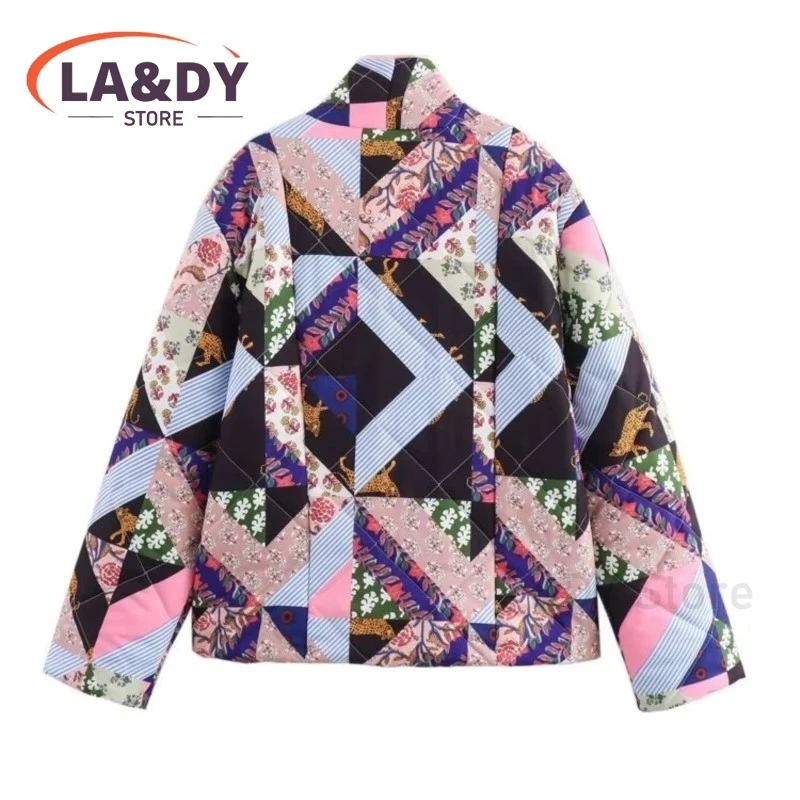 Jacket Coat 2024 Autumn Women Fashion Loose Versatile Printing Female Casual Long Sleeve Pockets Tops Outerwear