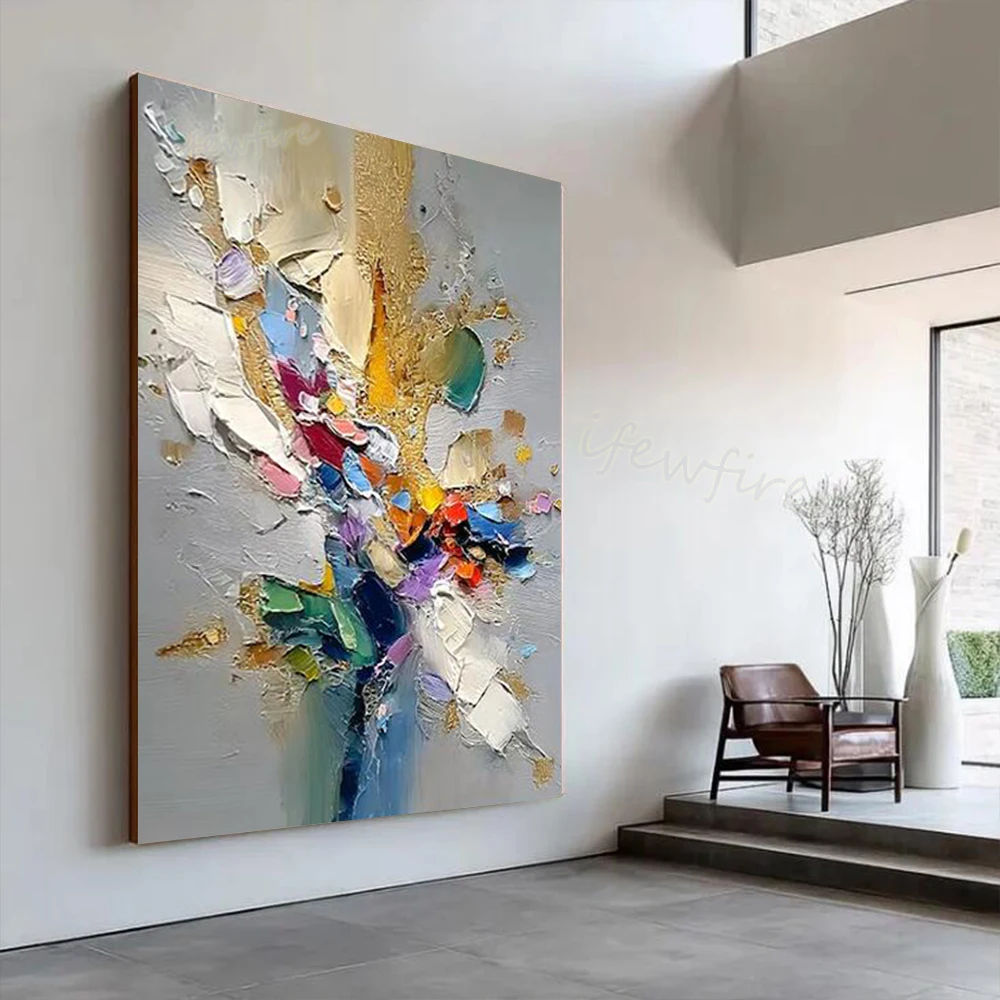 Modern Abstract Oil Painting 100% Handmade Unique Original Artwork on Canvas Wall Art Picture Decor for Living Room Home Image