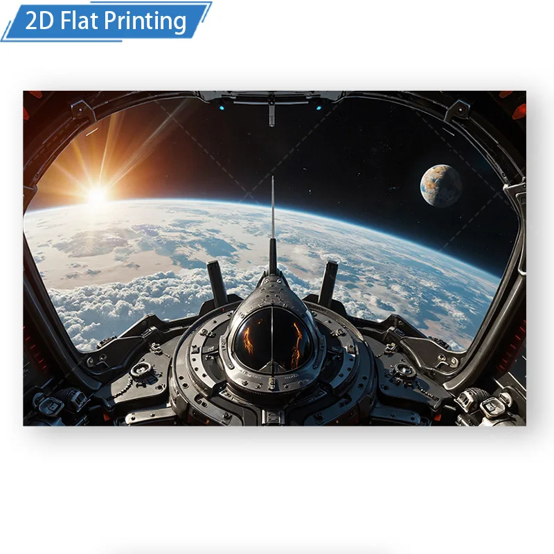 1 Stück Wandteppich Space Odyssey: Futuristischer Wandteppich mit Cockpitansicht