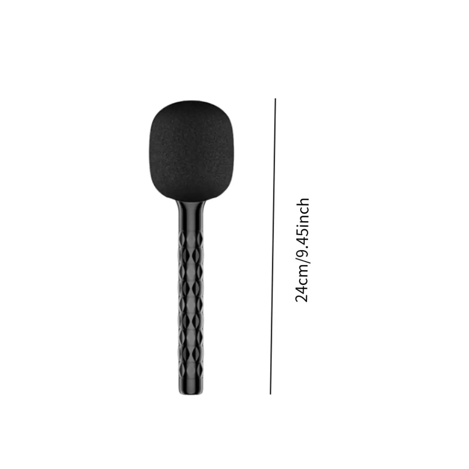Handheld Lavalier Interview Microphone Adaptor Universal with Windproof Sponge Microphone Handheld Grip Stick Black Mic Stand