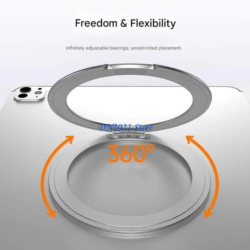 F3KE Flexible Aluminum Alloy Tablet Holder Adhesive Rotating Stand