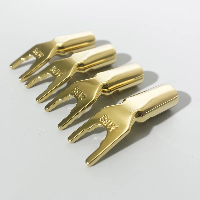 HiFi MPS Tiger Shark-G Freezing-180 ประเภท Y ประเภท U HiFi ตัวเชื่อมต่อลําโพงปลั๊กกล้วยทองแดงบริสุทธิ์เครื่องขยายเสียงตัวเชื่อมต่อลําโพง