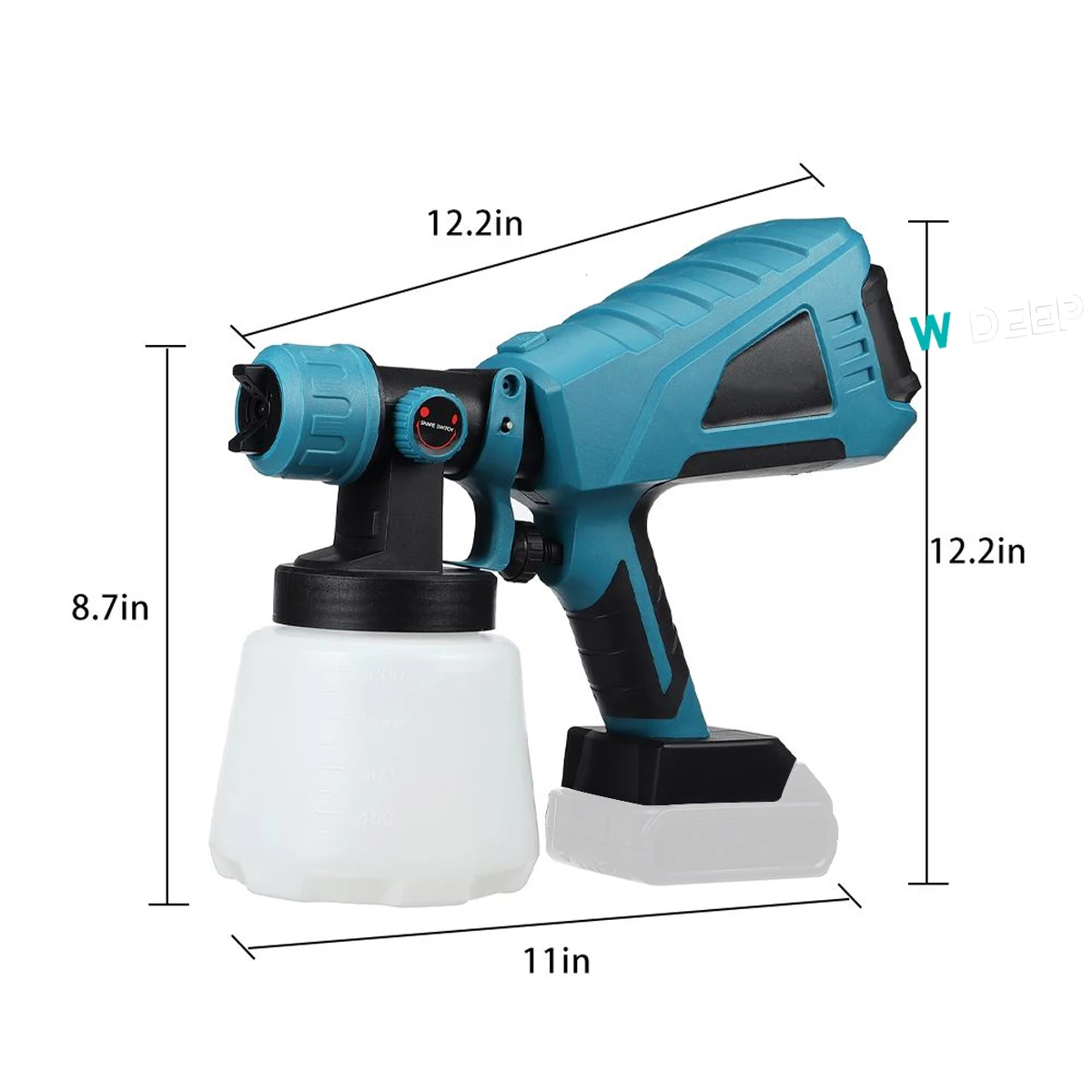 1500W Electric Cordless Spray Gun HVLP Paint Sprayer Auto Furniture Steel Coating Airbrush For Makita 18V 1.5AH Battery