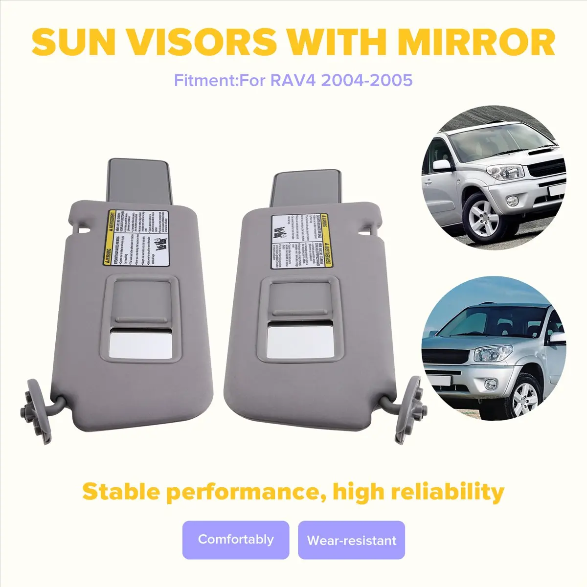 #76R Car Driver Sunvisor Shade 74320-42420-B0 for Toyota RAV4 2004-2005,Sunvisor Shade,(Plastic)