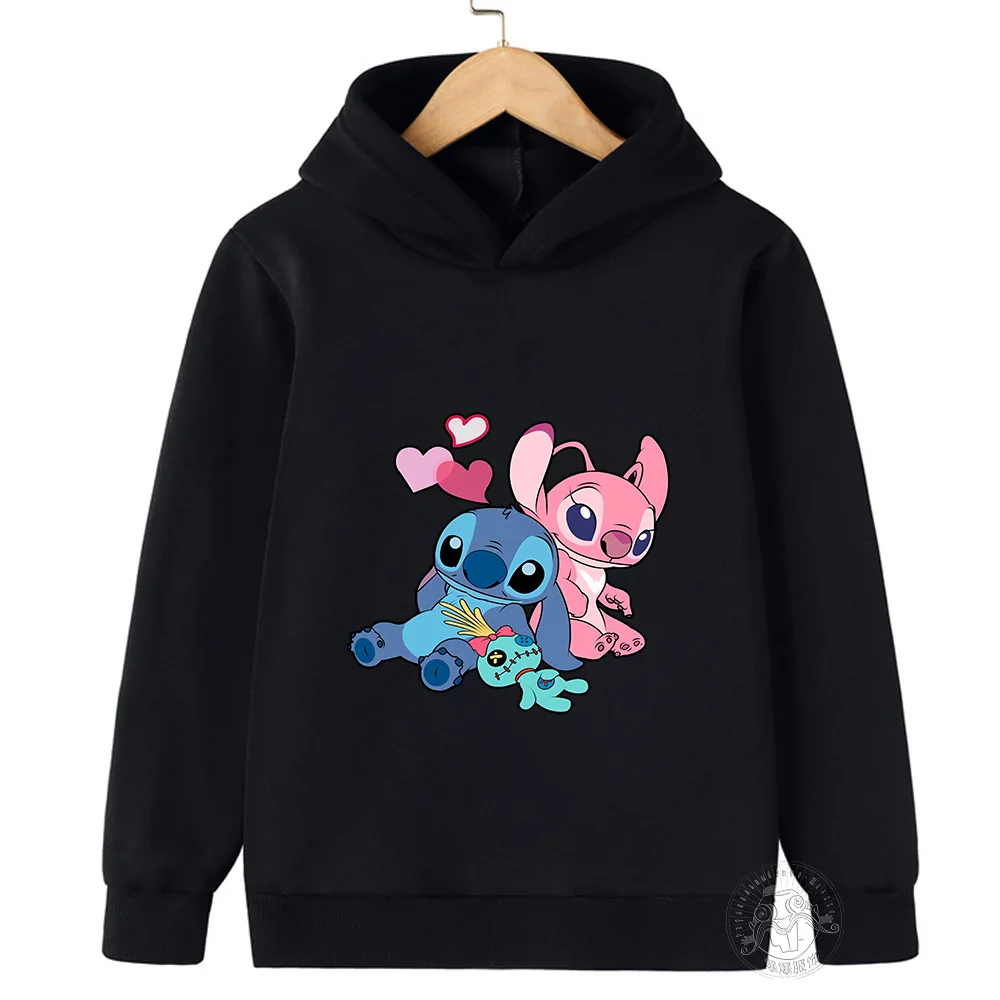 Disney Stitch Street Fashion Sweater for Boys and Girls, Children\'s Sports Pullover, Outdoor Sports Hoodie