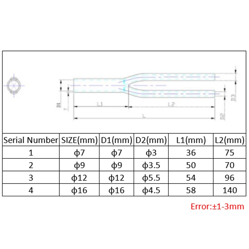 1-5PCS PVC Y Splitter Tube Sleeve Black Insulated Plastic Power Harness HiFi Pants Speaker Audio Cable Wire DIY  7 9 12 16mm