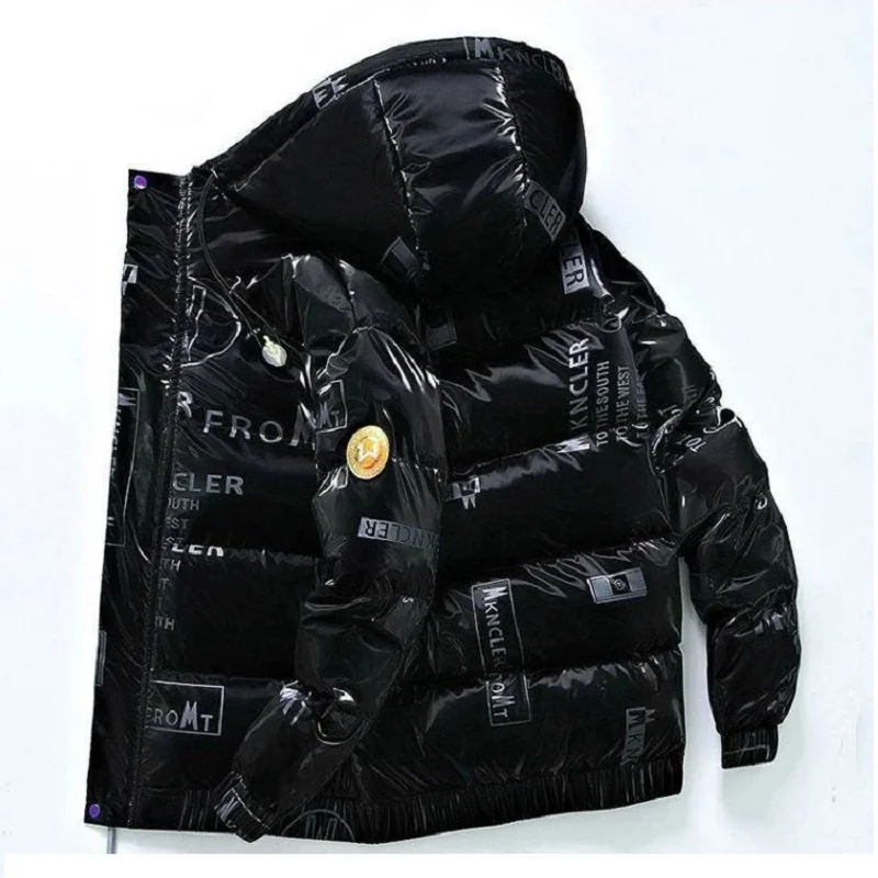 Mode herren Winter Weiße Ente Unten Jacke Koreanische Version Trend Verdickung Kurze Glänzende Jacke Mantel Casual Parkas Mantel