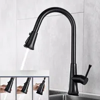 Pull Out Kitchen Faucets Black Single Handle  Kitchen Mixer Single Hole Rotating Water Mixer Tap Mixer Tap Kitchen Tap