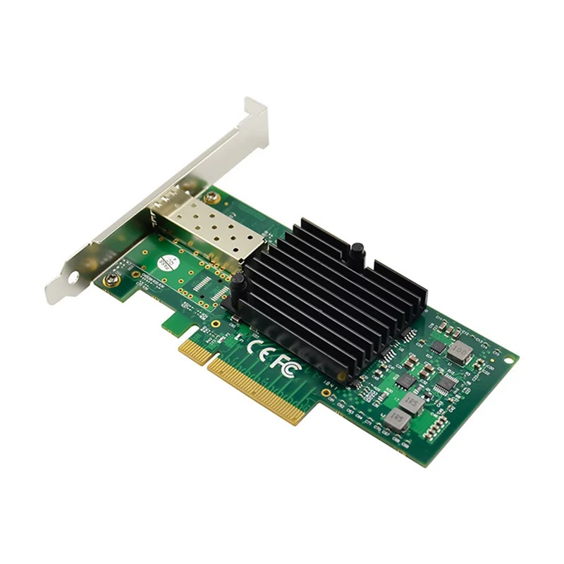 AT87-10G SFP + Server การ์ดเครือข่ายไฟเบอร์ออปติก 82599EN ชิป PCIE X4 Single Optical Port การ์ดเครือข่าย