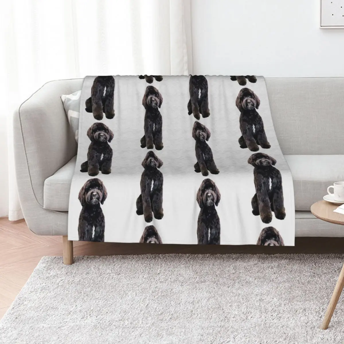 Black Labradoodle Goldendoodle Throw Blanket Sofas warm winter Stuffeds Comforter Plush Large Blankets