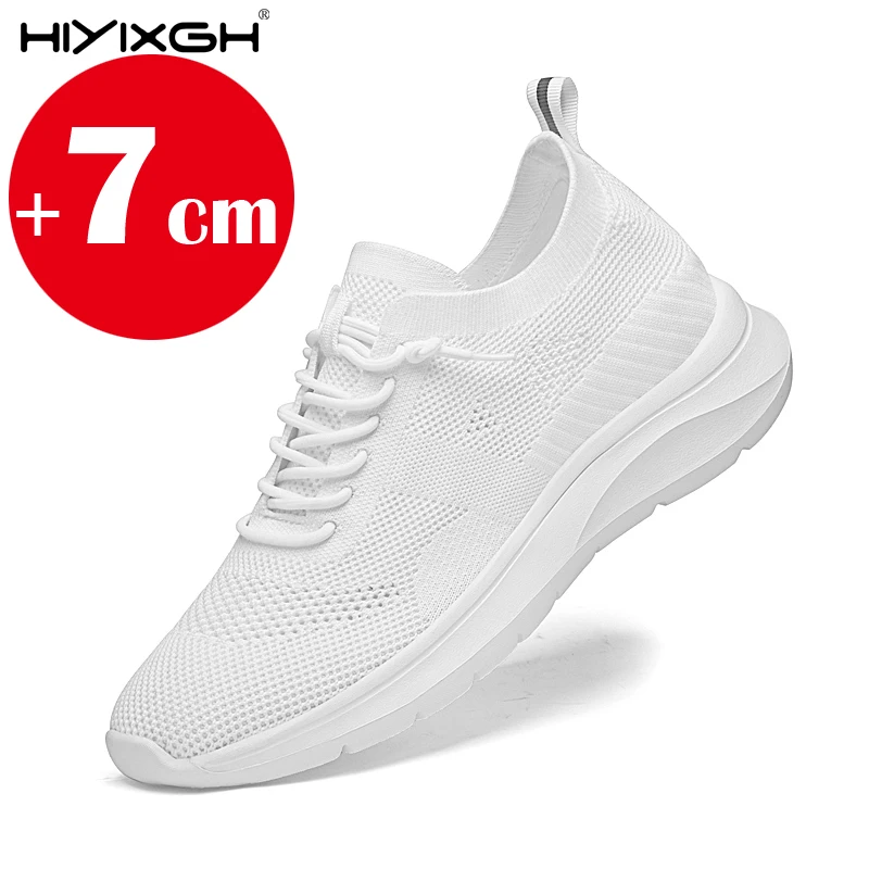

Summer Men's Elevator Sports Shoes 7CM Height Increase Sneakers Lift Chunky Shoes Plus Size 36-44