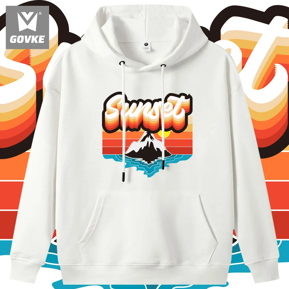 Sunset Young & Cool Graphic Trend Brand Man's Clothes Printed Men's Hoodless New Style Wild Style Hoodless Sweatshirts