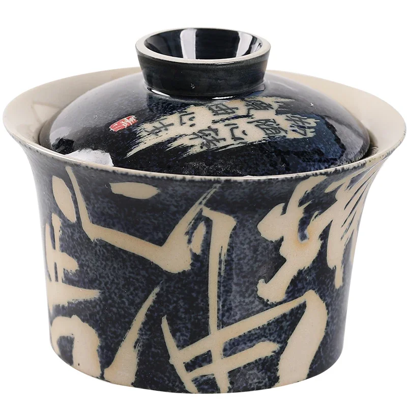 

Ручной сегзив Plant Ash Gaiwan Oude Handgetekende Теeterrine Huishoudelijke Theemaker Cover Bowl Kung Fu Thee Cafés Benodigdhede