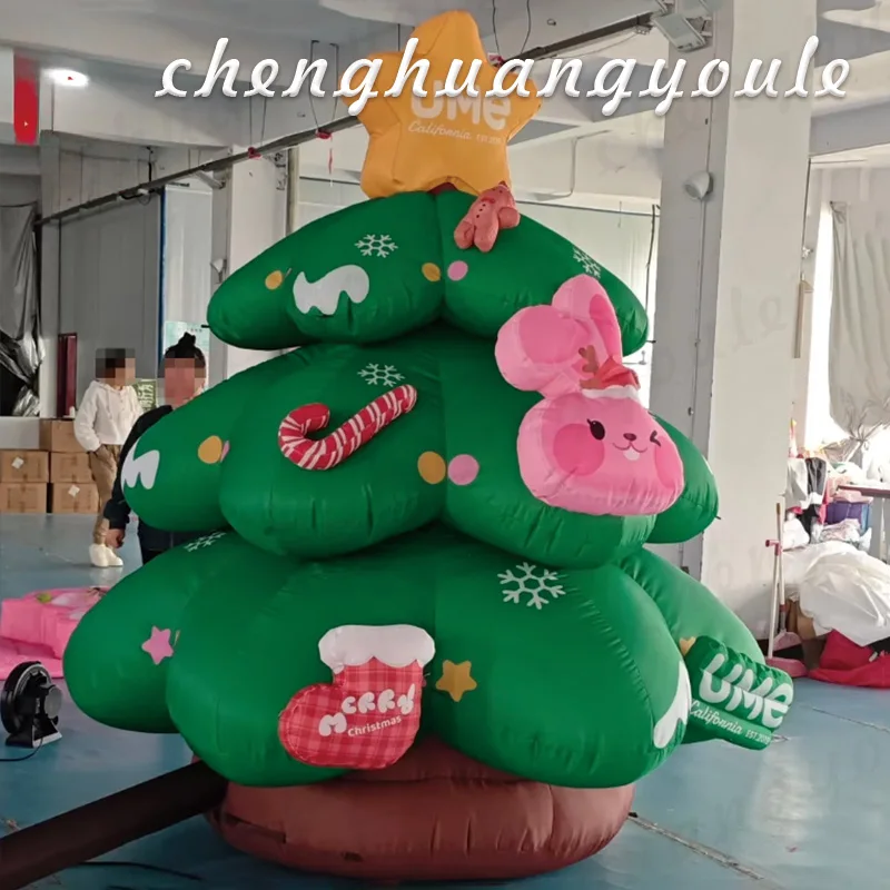 Inflatable Christmas tree and rabbit socks air model Christmas festival display outdoor activities decorative props