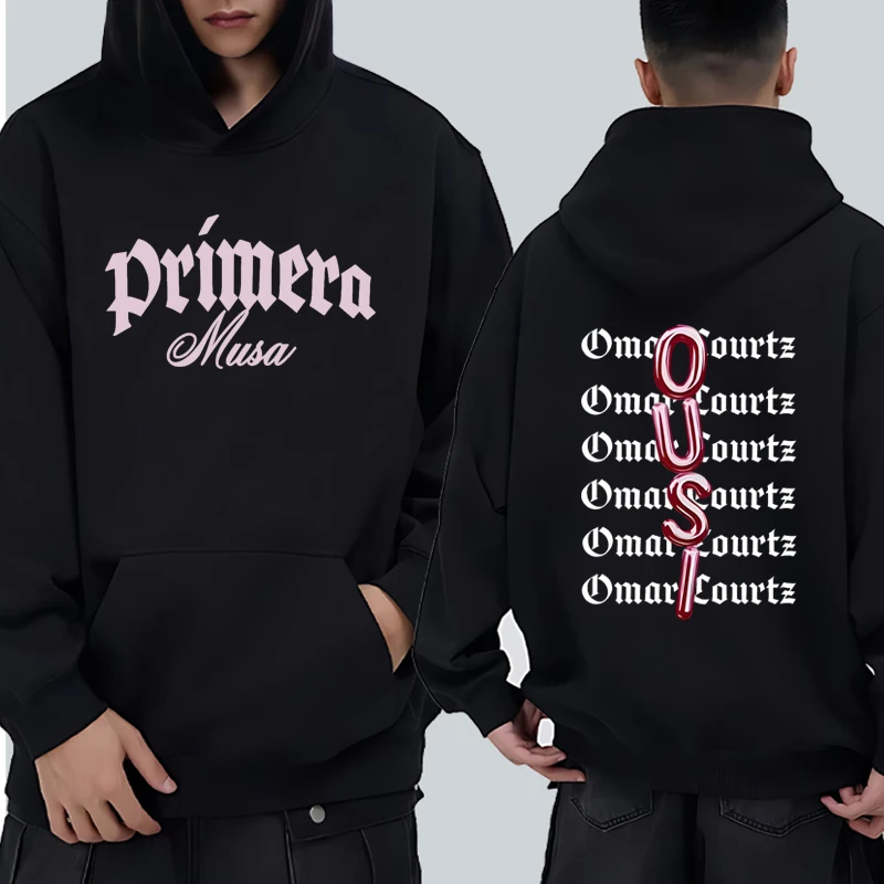 

Singer Omar Courtz Primera Musa Album Double Sided print Hoodie Unisex Trend Y2k pullover Men women Men women Casual Sweatshirt