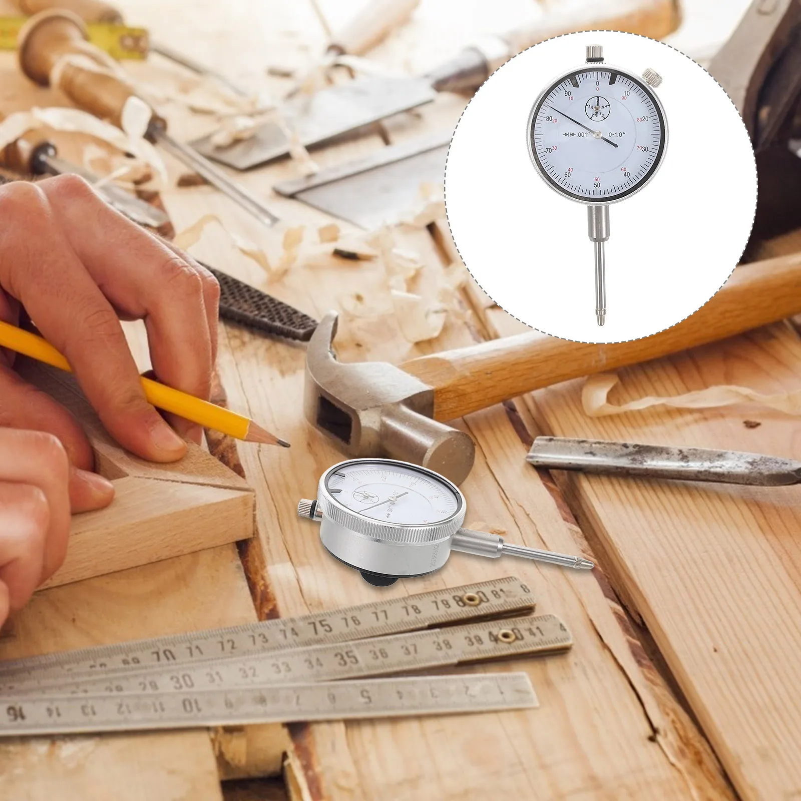 

Mechanical Dial Indicator 0-1 Inch 0.01mm Precision Test Instrument for Industrial Machines 3D Printers Woodworking Workshop