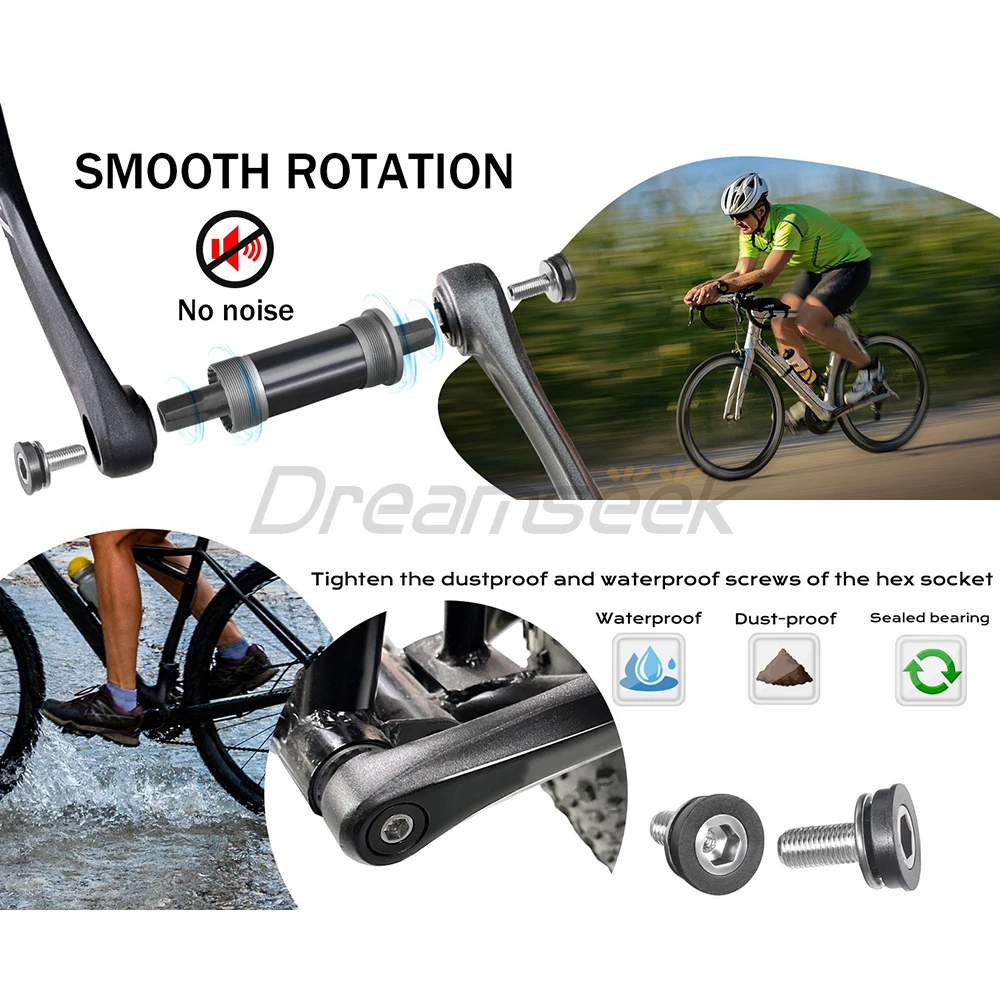 Bike Bottom Bracket Square Taper Bicycle BB 68mm 80mm 100mm Frame Shell Square-taper Sealed Bearing Threaded Cycling Accessory view 5