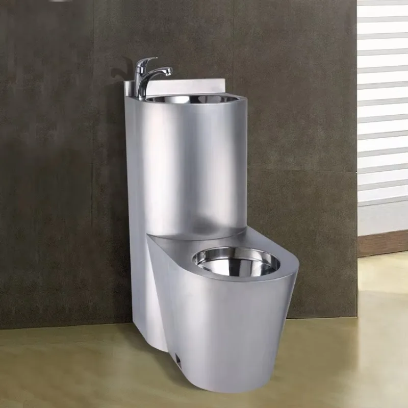 Modern Stainless Steel Jail Toilet Wc With Washbasin Sink