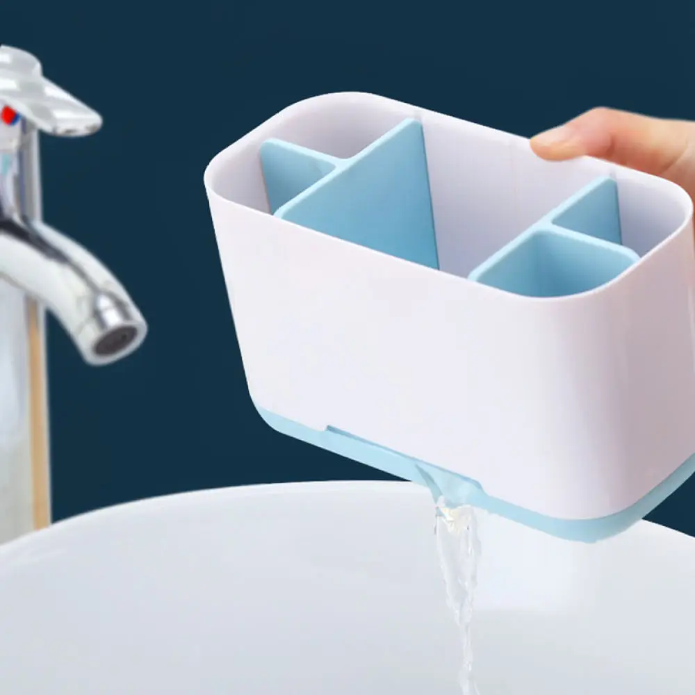 Bathroom Countertop Storage Organizer For Toothbrushes Combs Facial Cleanser Cosmetic Shelf Desktop Holder Box Rack