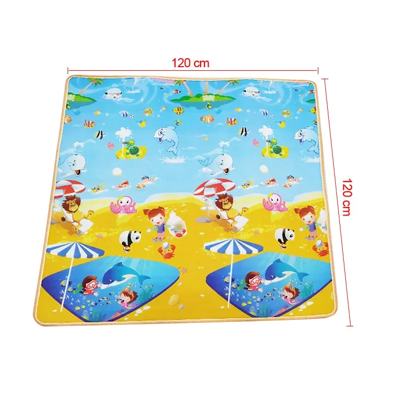 Foldable Crawling Carpet Kids Game Activity Rug Folding Blanket Educational Play Mat Waterproof Floor Playmat for Baby Playpens