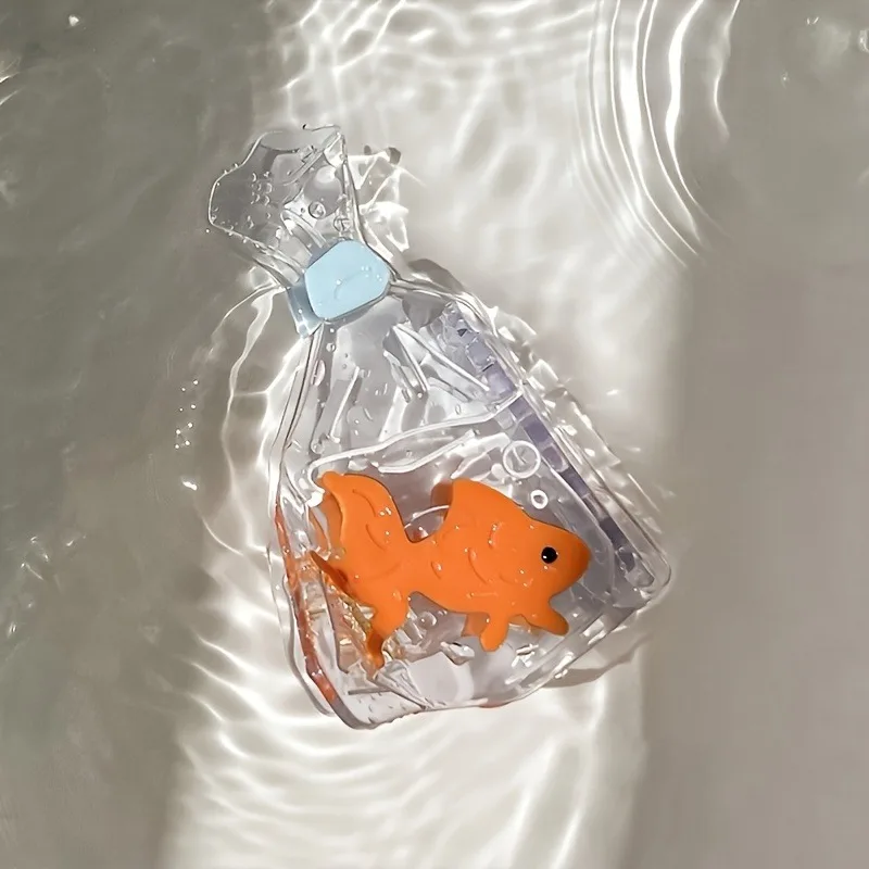 تصميم صغير متخصص لطيف خزان الأسماك كليب ذهبية واضحة وشفافة خلات مشبك شعر Ins الراقية المرأة نصف مربوط مشبك شعر