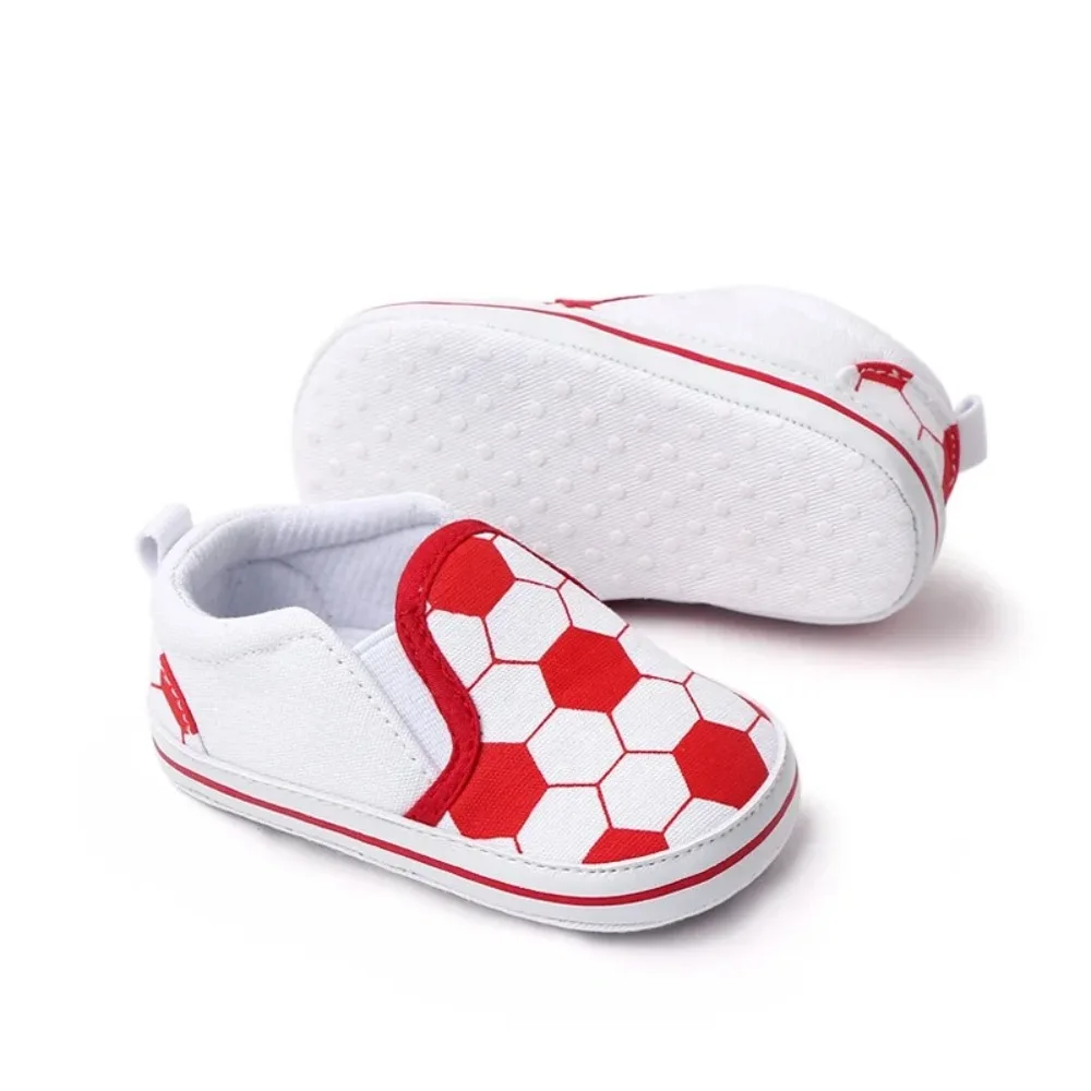 0-18 Months Baby Canvas Soccer Sports Shoes Checkered Pattern Shallow Mouth Baby Shoes for First Steps Cotton Sole Non-Slip