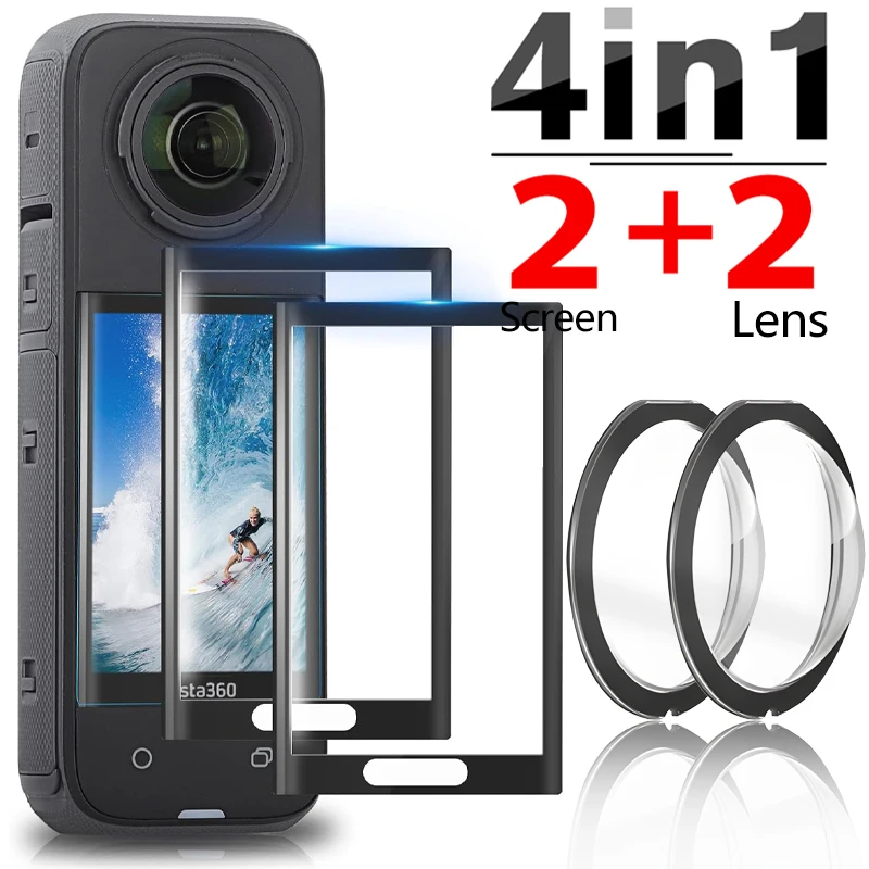 4 in 1 Lens Guards Protective Film for Insta360 X3 X4 Anti-scratch Screen Protector with Camera Lens Protector Accessories