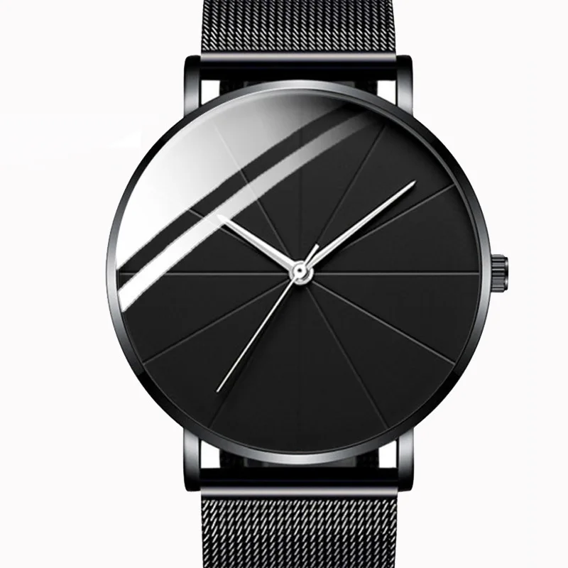 

Mens Fashion Business Quartz Wristwatch Fashion Calendar Men Watch Mesh Belt Men Luxury Silver Watches