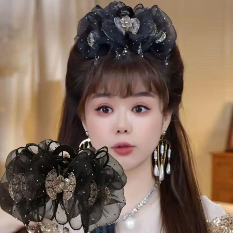 Fashion Sweet Mesh Hairpin Temperament Elegant Women Fairy Mesh Bubble Hair Claw Clip Princess Headdress Female Hair Accessories