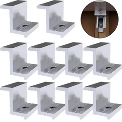 10Pcs Aluminum Alloy PV End Clamps Solar Photovoltaic Brackets For Solar Module Panel Racking Mounts Accessories