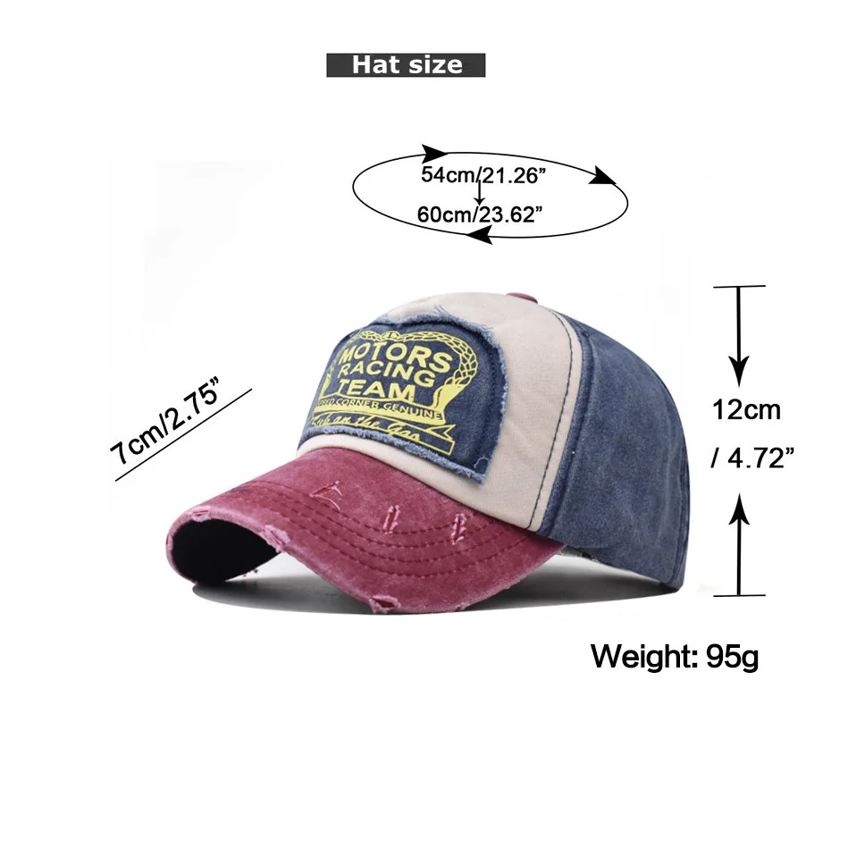 2023 Popular Denim Washed Baseball Cap MOTO Hip Hop Hat Casual Hat For Women Men Sport Snapback Cap Unisex-Teen Hip Hop Hat Bone