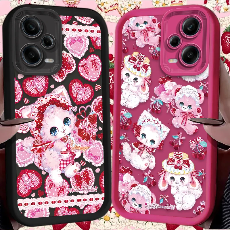 Cute Lolita Cartoon Cat Case for Xiaomi Redmi Note 11 13 12 Pro Plus 4G 5G 11S 9S 10S 12S 10 9 Redmi 12C 14C 13C A3 12 Back Etui