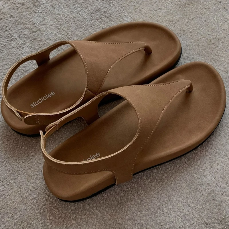 

Fashionable Women's Leather Sandals with Clipped Feet Outdoor Casual Women's Sandals